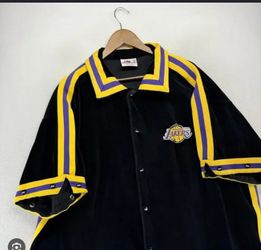 Vintage Los Angeles Lakers warm up shirt black suede  3x