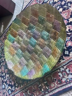 Large colored crystal bowl $35