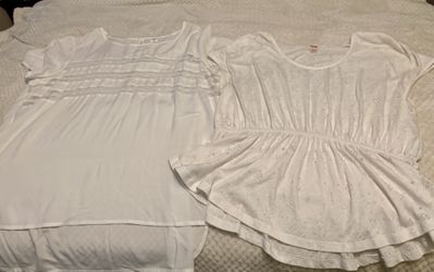 Pair Of Woman’s White Tops 