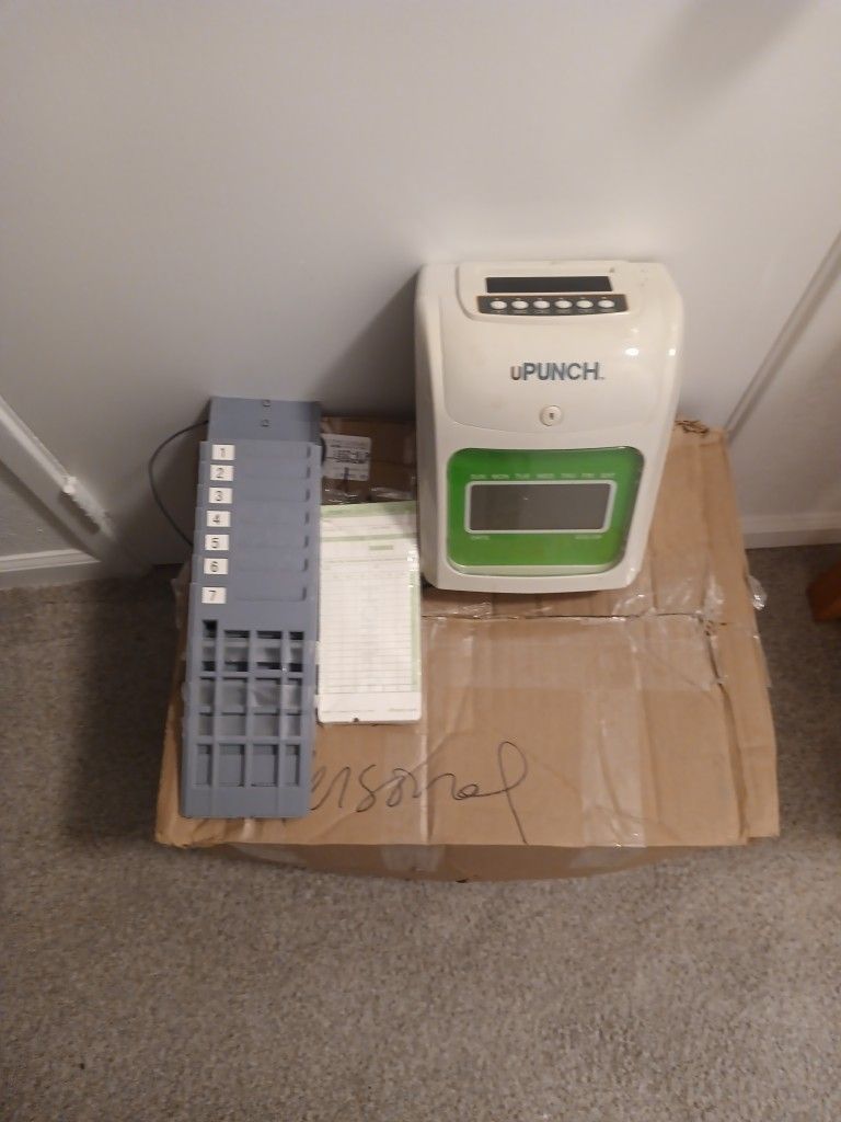 Electronic Time Clock & Holder & Cards