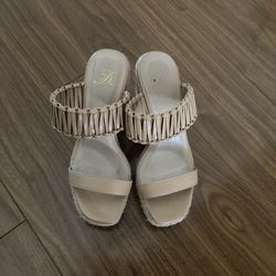 4 Inches  Leather Heels Wedges For Women 