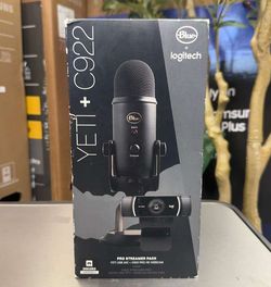 New sealed Blue Microphones Yeti USB Microphone Plus Logitech C922 Pro Streamer HD Webcam with Mic