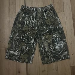 Men's Wide-Leg Denim Jorts Skater Baggy Hip Hop, Vintage Y2K Camo