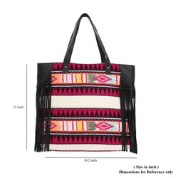 Cute Leather Fringe And Southwestern Print Bag