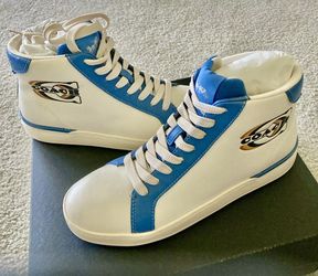 COACH Clip Leather High Top CE512 Women's Lace up Logo Patch Sneaker Shoes 6.5