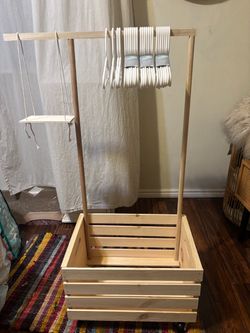 Baby shower gift closet wood crate