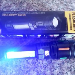 LED Flashlight Rechargeable Different Light Settings For Two Places