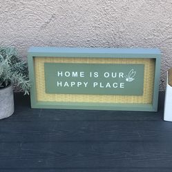 Home Decor Tabletop Sign Potted Plants And Ceramic Houses 