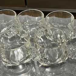 Vintage Hazel Atlas Orchard Glass Cups X 8