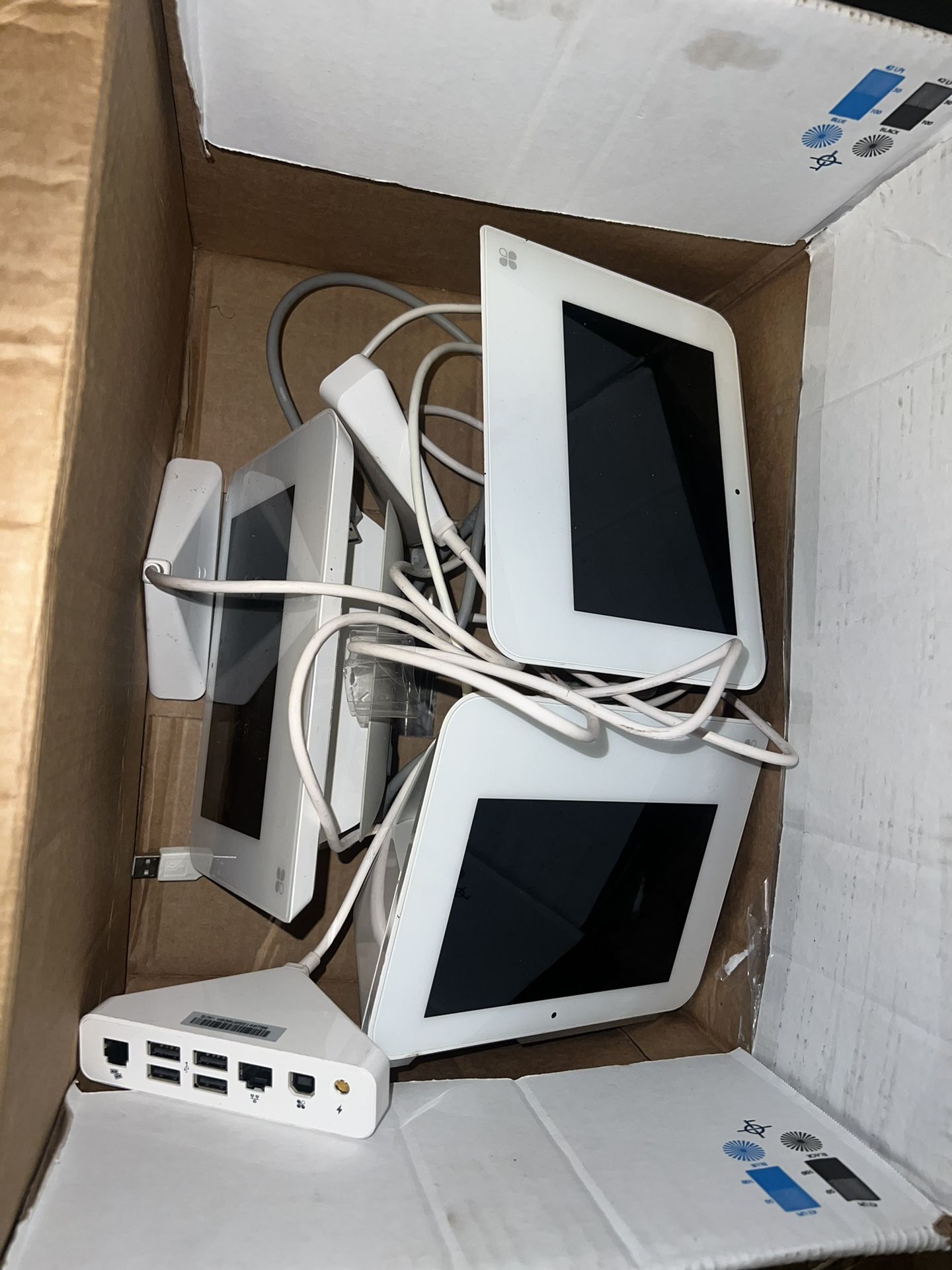 Clover POS System Complete System! 2 Big 14” 8 Small 2 Printers Etc