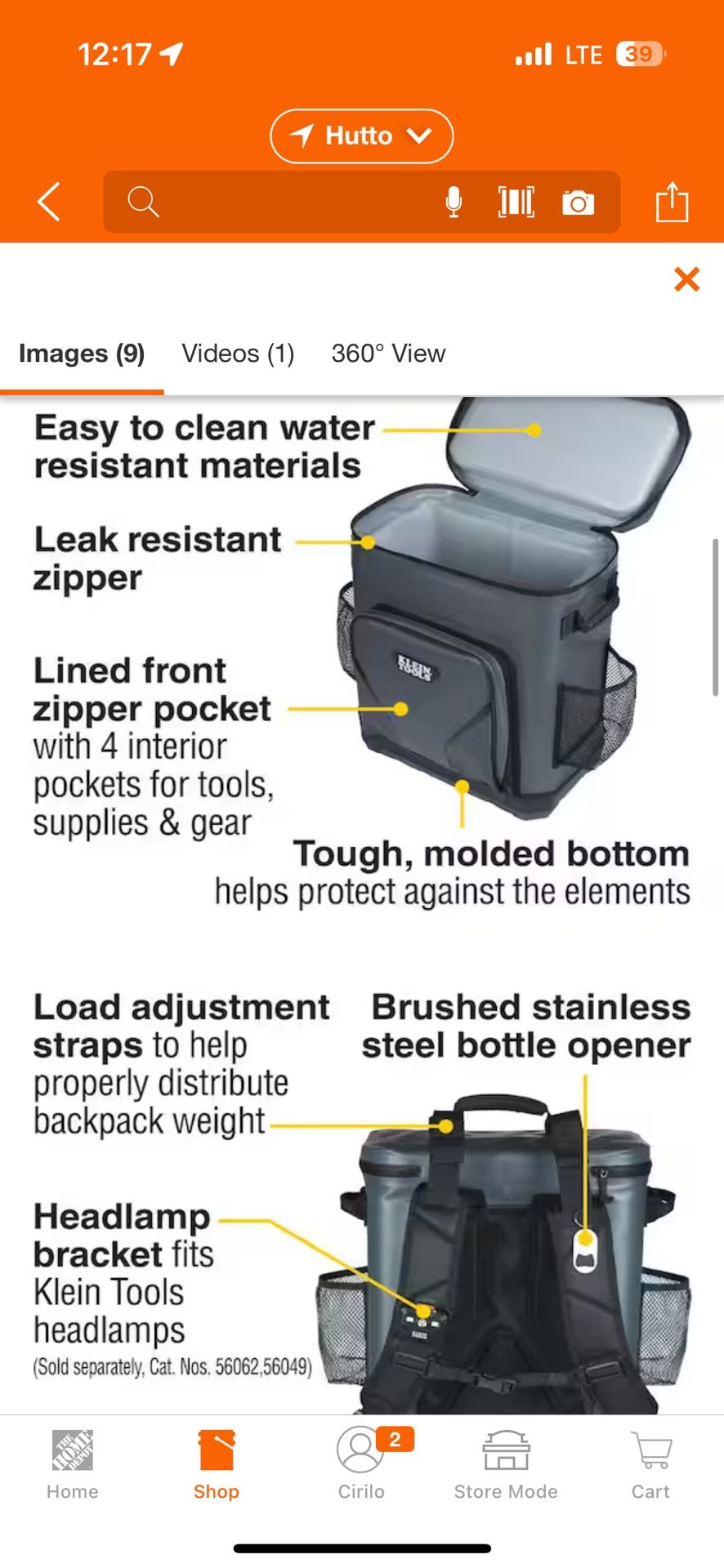 Klein Tools Cooler Backpack OBO