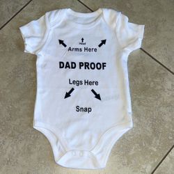 bitsy Baby Boy’s / Girl’s Dad Proof Onesie, Size 6 Months 