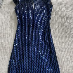 Vintage Blue Sequence Dress