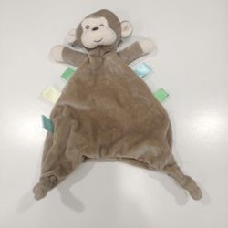 12" Tall. HTF Walgreens Moon & Stars Brown Monkey Lovey Security Blanket.  ( Red / Black Bin )