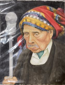 Old Man Watercolor Art