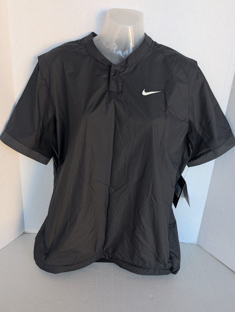Nike Women's Short-Sleeve Pullover Jacket, Medium, Black