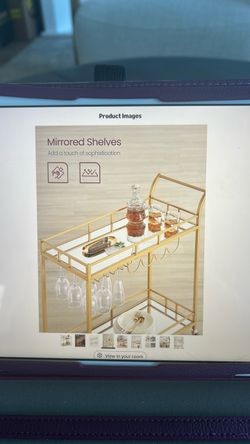 Barely used light fixtures, Bar cart & lamp