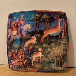  Caccia Italian Ceramics Company Renaissance Hunters 9” plate B14