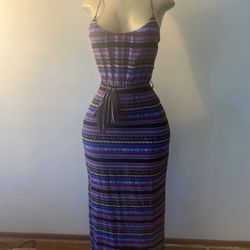 Maxi Purple Side Slit Dress Size Small 