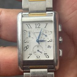 Coach Men's Rectangle Lexington Watch, a two-tone stainless steel and Gold 