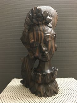 Vintage Palisander Hardwood Bali Artist Hand Carved Figurine
