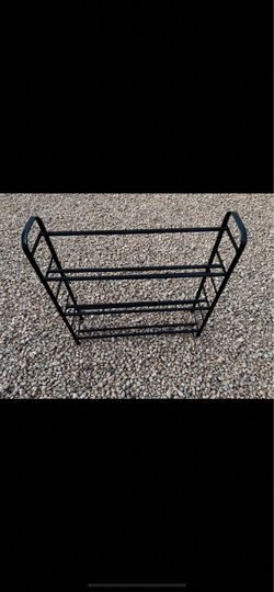 Black Metal 3-Tier Shoe Rack