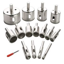 15-Piece Diamond Hole Saw Kit for Plant Pots, DIY Gardening & Crafts - Easily Drill Drainage Holes in Ceramic, Terracotta, Glass & Tile, for Gardeners