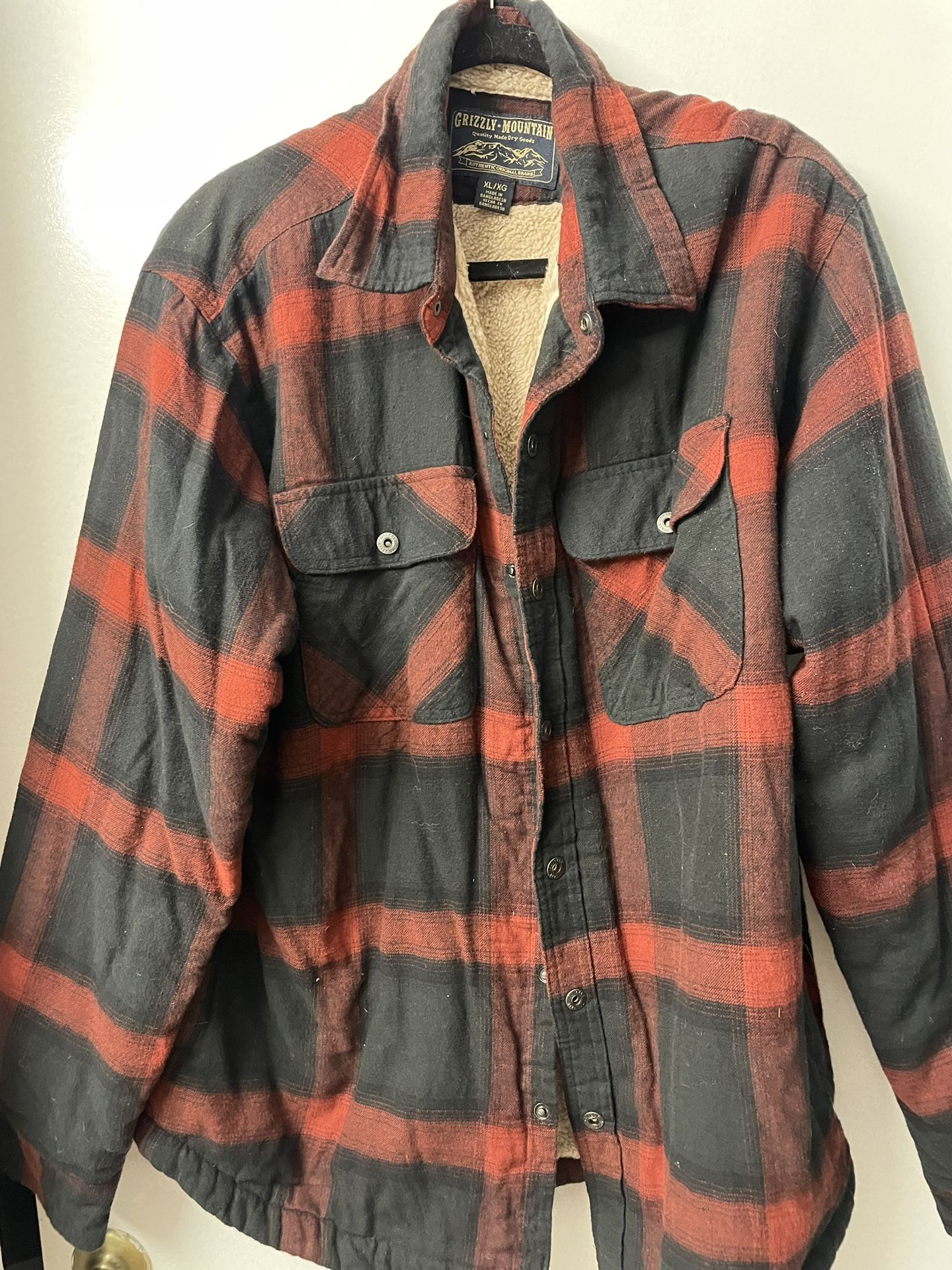 GRIZZLY MOUNTAIN SHERPA LINED FLANNEL XL