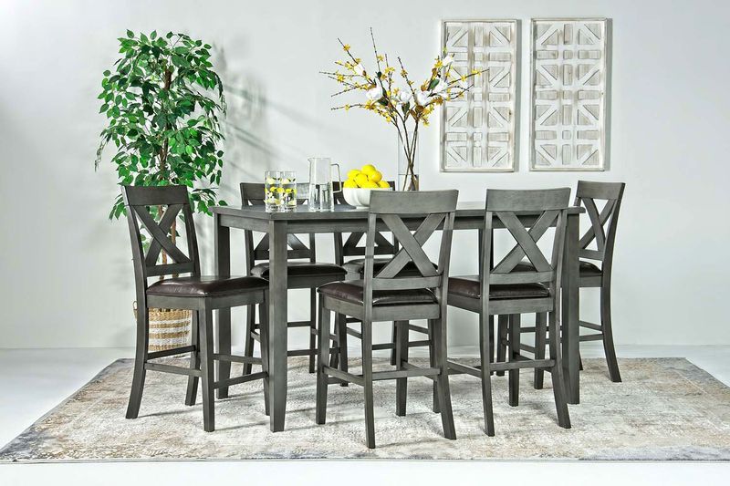 Counter Height Dining Table & Stools in Gray