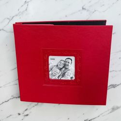 New Pioneer 12” x 12” Post bound Red Script Frame Cover Memory Scrapbook Album