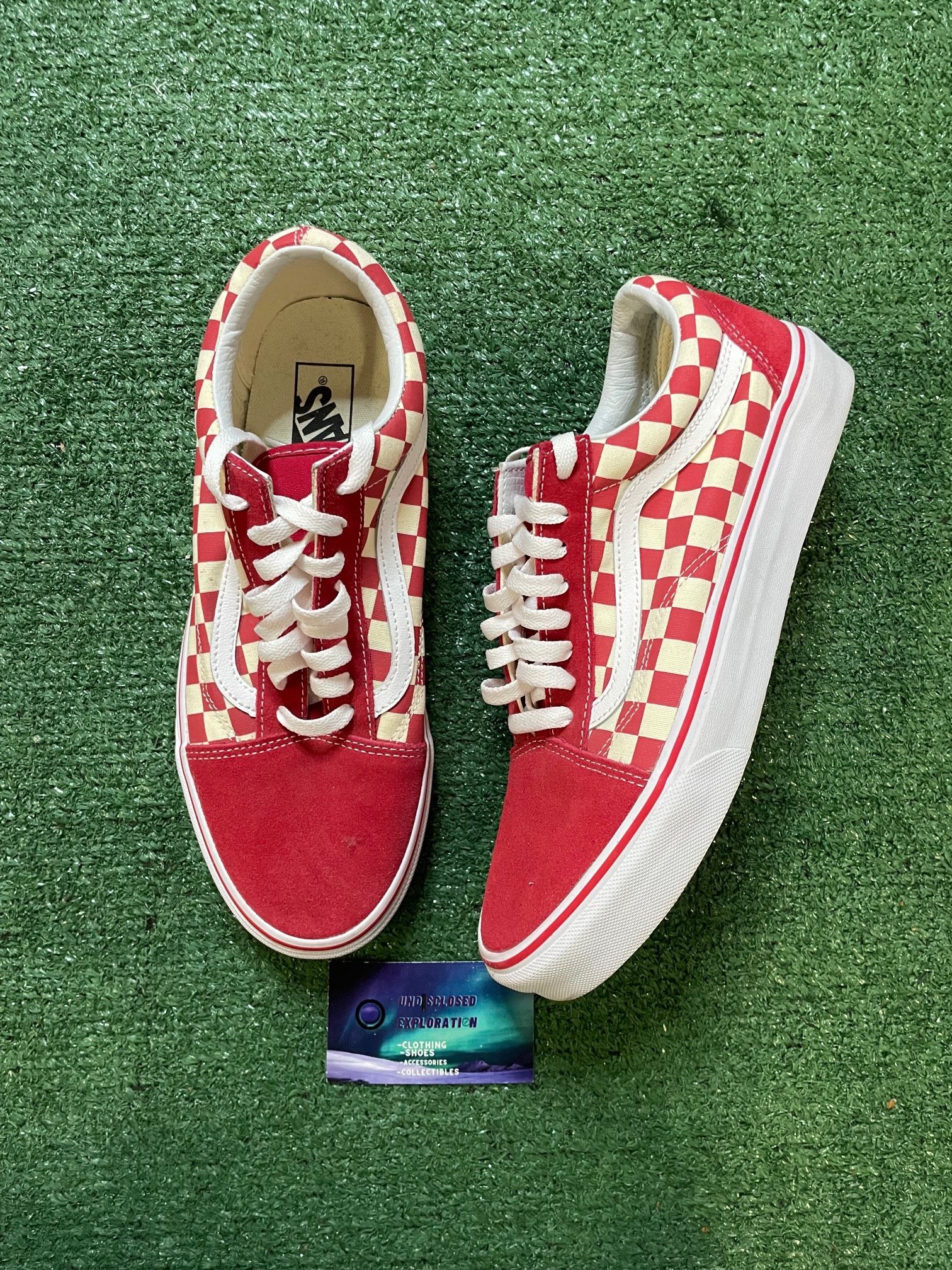 Vans old skool red check board 9.5men/11women
