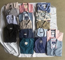 Men's Button-Up Shirts Lot of 13