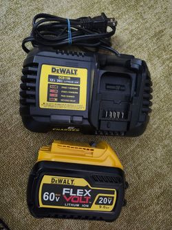 DeWalt battery flex volt 9ah and fast charger battery