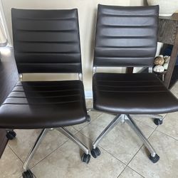 Modway  Brown Leather Office Chairs