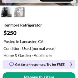 Kenmore Refrigerator 