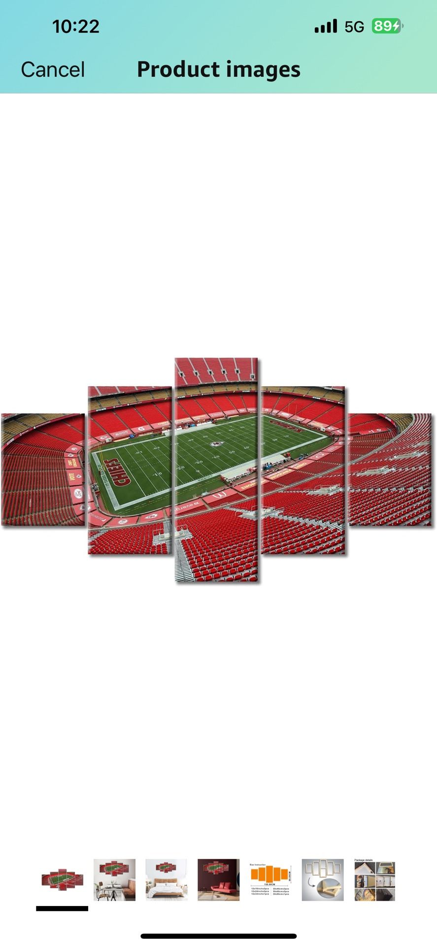 Kansas City CHIEFS Wall Art GEHA Field at Arrowhead Stadium Canvas Printing Posters Picture Soccer Artwork for Boys Bedroom Living Room Decoratio