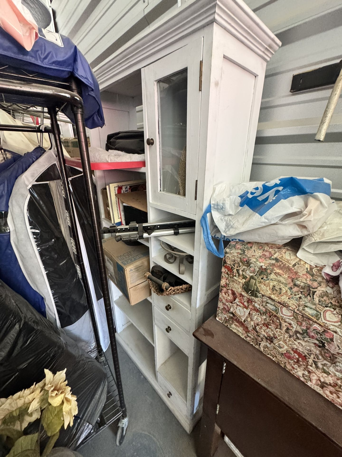 White Bookshelf With Small Glass Door
