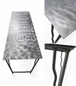One-of-a-Kind Sculptural Steel Console Table Handcrafted Modern
