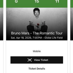 3 Bruno Mar tickets Arlington Texas 