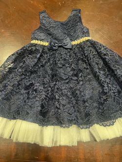 Girls Navy Lace Formal Dress size 4T