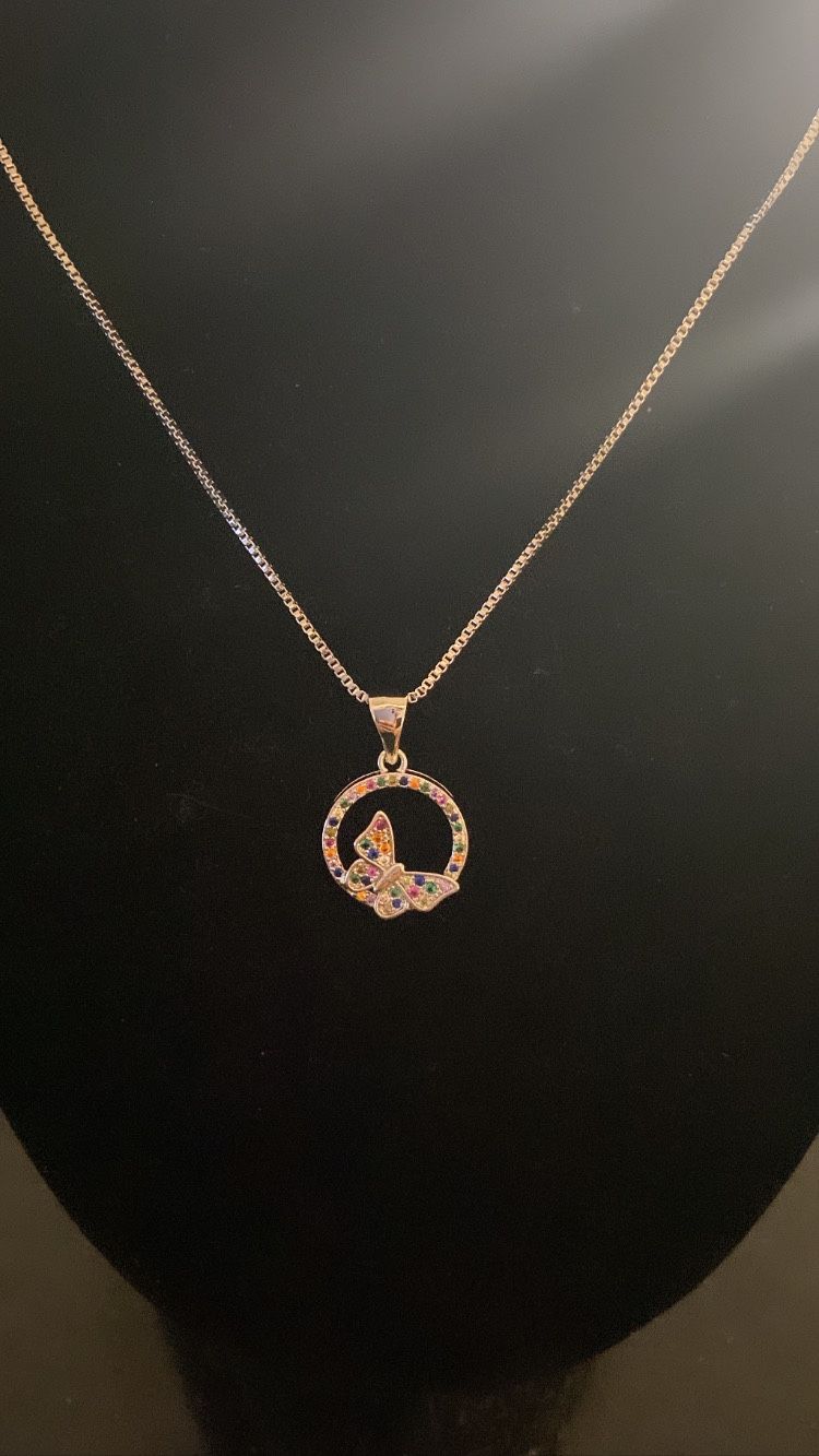 Multicolor Butterfly Necklace 