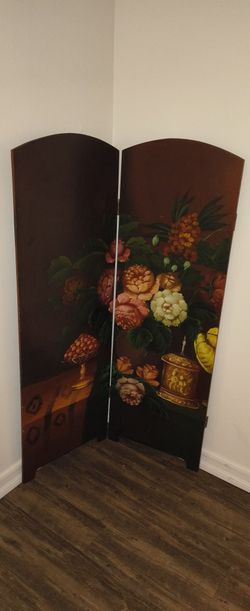 Vintage Hand-Painted Wooden Divider