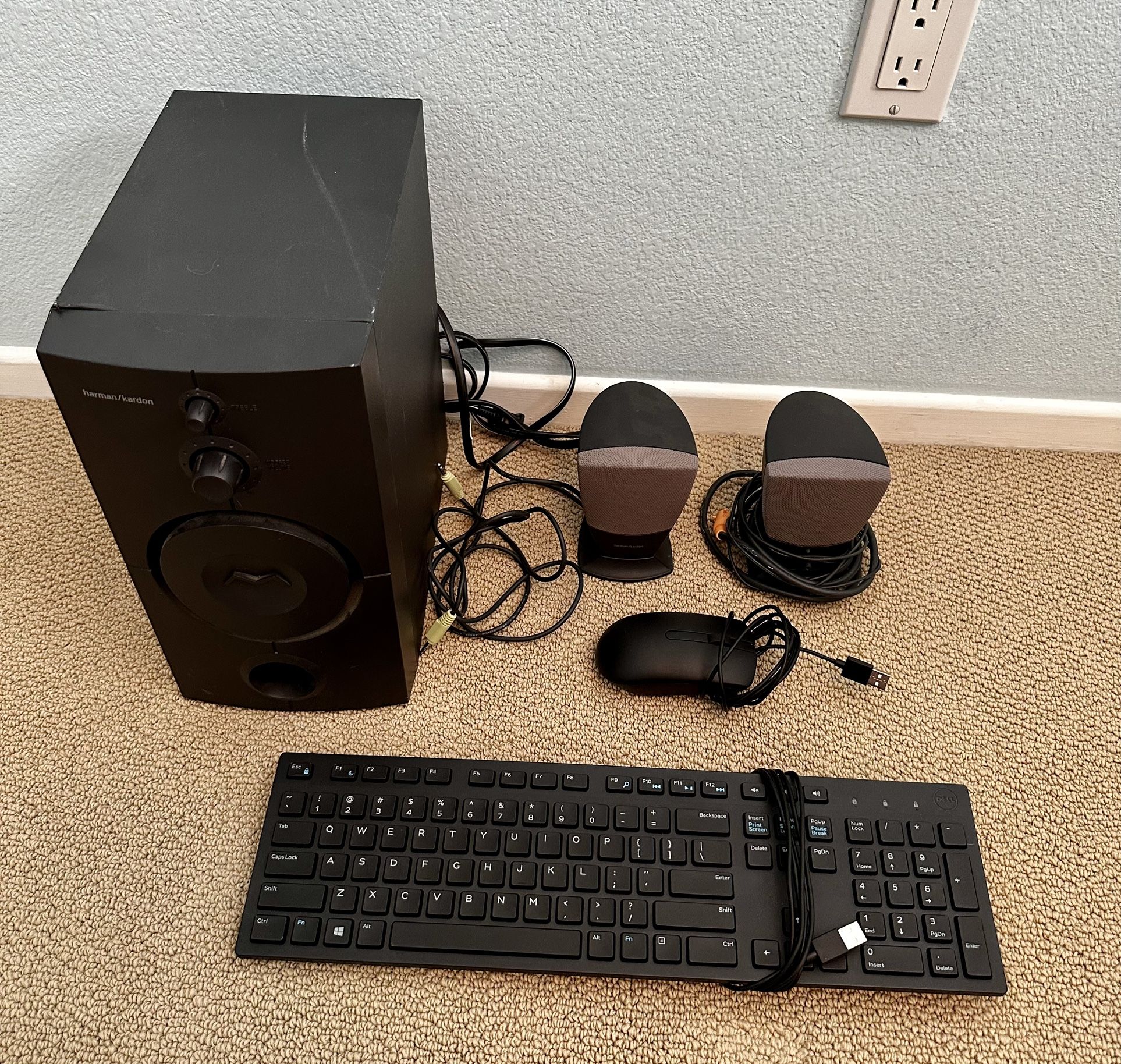 PC Speakers, Subwoofer, New Keyboard & Mouse