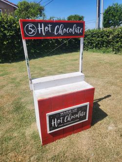 Wooden Hot Chocolate Stand with Signs