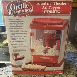Presto Orville Redenbacher's Fountain Theater Hot Air Popcorn Popper. Brand new