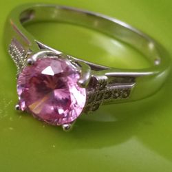 New Solid Real Stamped  925 Silver Ring Size 10 With Cubic Zirconia Stones $30 Pick Up At Country Club And Grant 