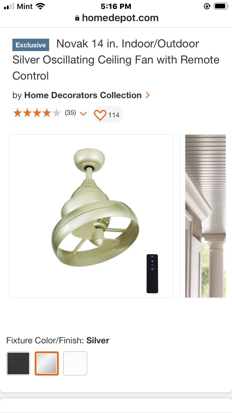Home Decorators Collection 14” ceiling fan