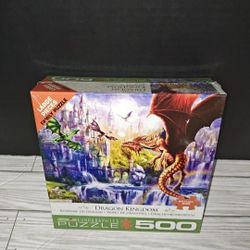 Dragon Kingdom By Eurographics - 500 Large Piece Jigsaw Puzzle Mythical Scene