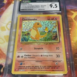 Charmander 001/034 Classic Collection CGC 9.5 Mint Charizard and Ho-Oh Deck 