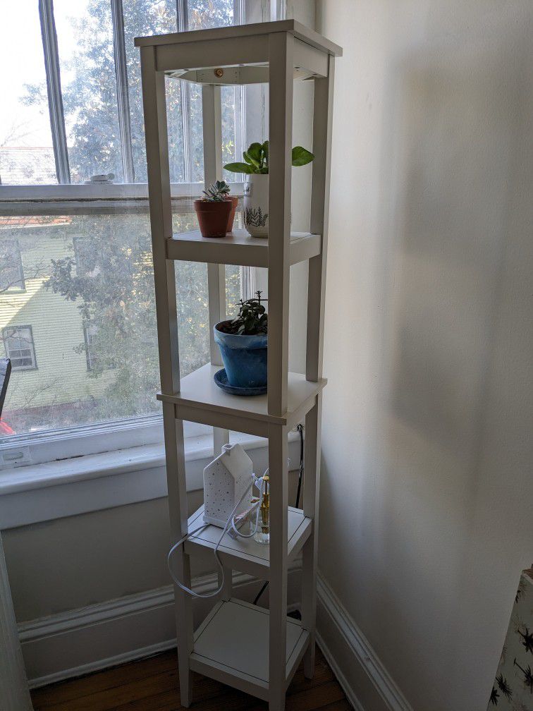 Tall White Plant Stand Bookshelf Display Shelf